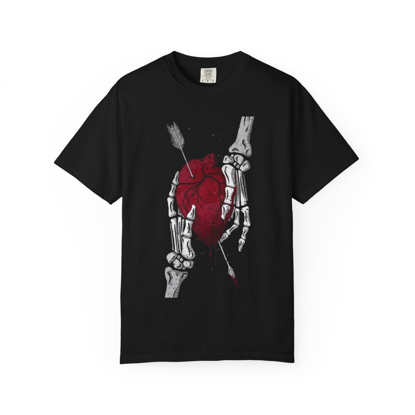 Heartfelt Skeleton Unisex T-Shirt | Edgy Graphic Tee for Halloween, Gifts, Streetwear, Festival Fashion, Casual Style